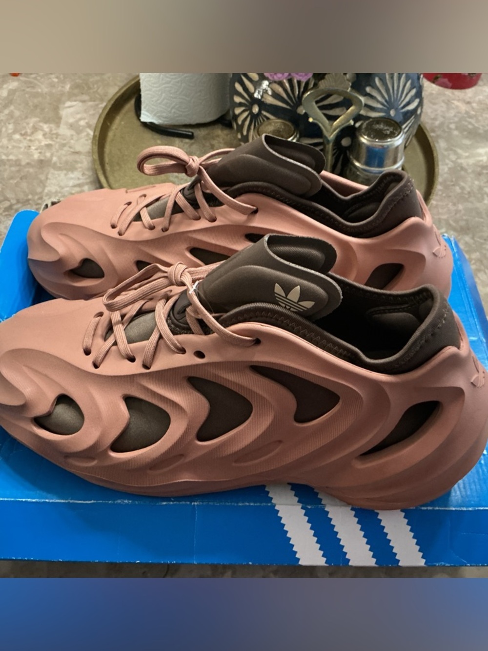 adidas Men's  fom q Wave Runner Sneakers in Dusty Pink and Brown